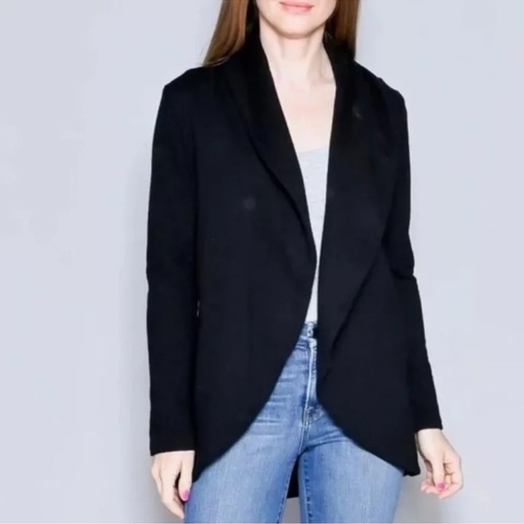 Standard James Perse French Terry Black Open Cardigan - Picture 1 of 8